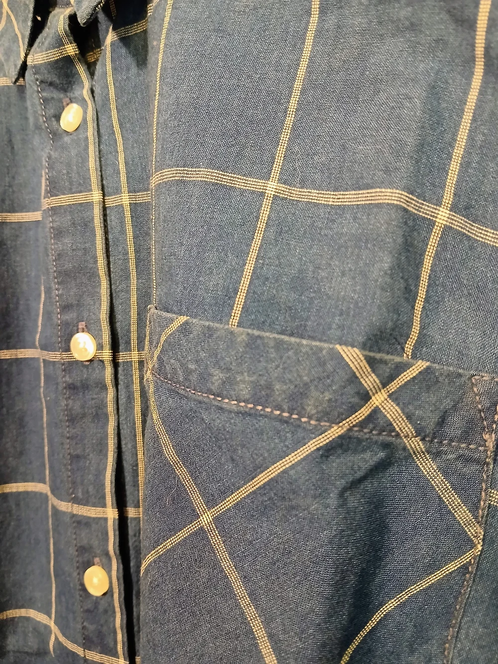 NWT A New Day Women's Long Sleeve Grid Plaid Button Down Shirt - Blue XL